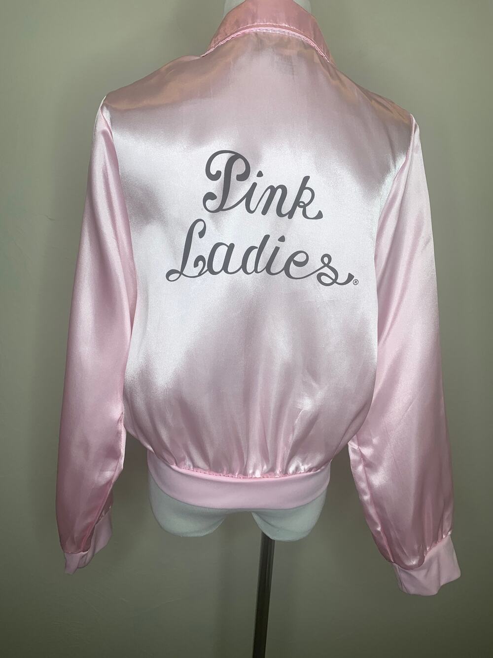 Pink Ladies Grease Pink Satin Jacket Halloween Costume Sz Medium